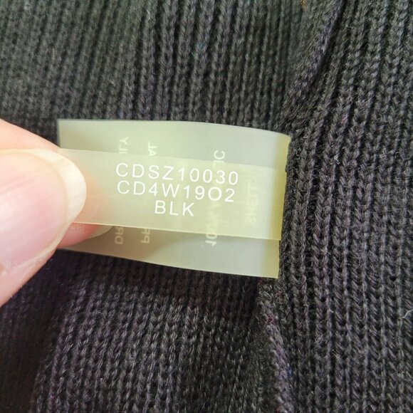 Calvin Klein Dress Womens L‎ Black Zipper Front Sweater 3/4 Sleeve Sheath Knit - Picture 9 of 14